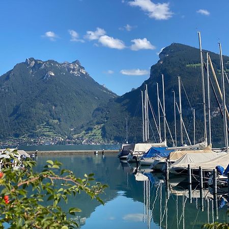 Herrlicher Blick Auf Berge Und See Faulensee Eksteriør bilde