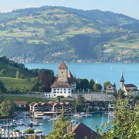 Herrlicher Blick Auf Berge Und See Faulensee Eksteriør bilde