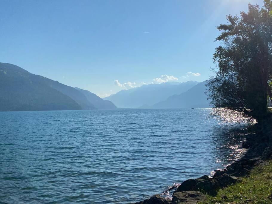 Herrlicher Blick Auf Berge Und See Faulensee Eksteriør bilde
